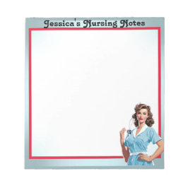 Cute Nostalgic Nurse Pinup. Anteckningsblock
