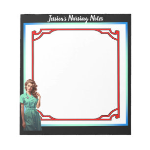 Cute Nostalgic Nurse Pinup Flatter inte själv Anteckningsblock