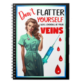 Cute Nostalgic Nurse Pinup Flatter inte själv Anteckningsbok