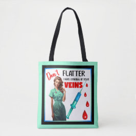 Cute Nostalgic Nurse Pinup Flatter inte själv Tygkasse