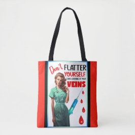 Cute Nostalgic Nurse Pinup Flatter inte själv Tygkasse