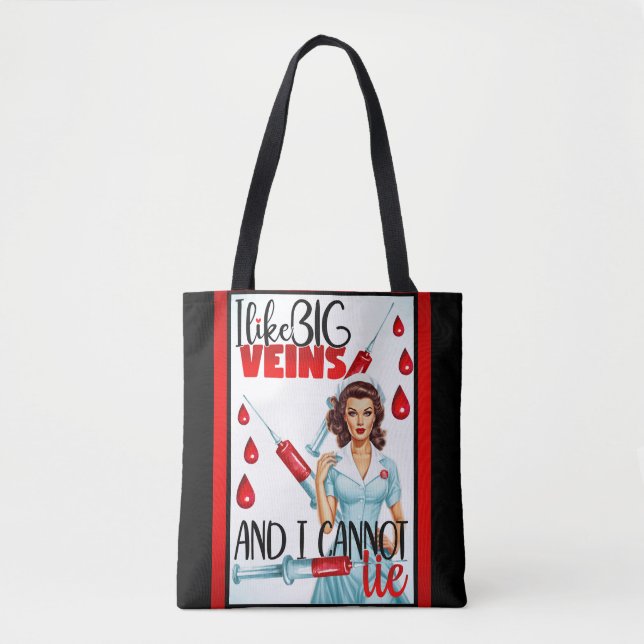 Cute Nostalgic Nurse Pinup jag gillar Big Veins Tygkasse (Framsida)