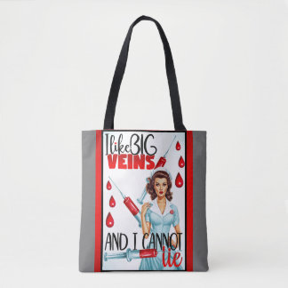 Cute Nostalgic Nurse Pinup jag gillar Big Veins Tygkasse