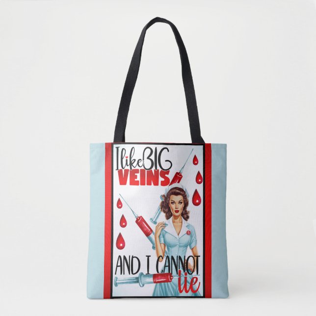 Cute Nostalgic Nurse Pinup jag gillar Big Veins Tygkasse (Framsida)