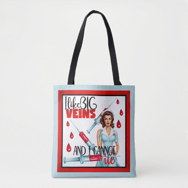 Cute Nostalgic Nurse Pinup jag gillar Big Veins Tygkasse (Framsida)