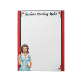 Cute Nostalgic Nurse Pinup... Jag gillar stora ven Anteckningsblock