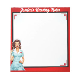 Cute Nostalgic Nurse Pinup... Jag gillar stora ven Anteckningsblock