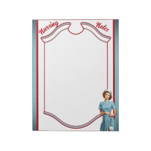 Cute Nostalgic Nurse Pinup_ Mamma och Nurse Anteckningsblock