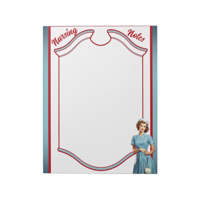 Cute Nostalgic Nurse Pinup_ Mamma och Nurse Anteckningsblock (Roterad)