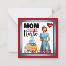 Cute Nostalgic Nurse Pinup Mamma och Nurse Anteckningskort