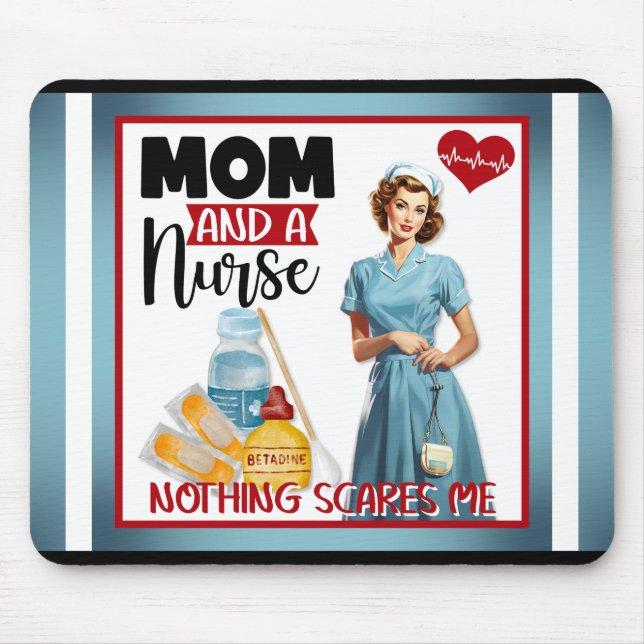 Cute Nostalgic Nurse Pinup Mamma och Nurse Musmatta (Framsidan)