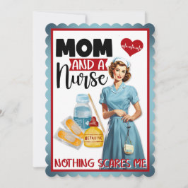 Cute Nostalgic Nurse Pinup Mamma och Nurse Tack Kort