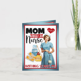 Cute Nostalgic Nurse Pinup Mamma och Nurse Tack Kort