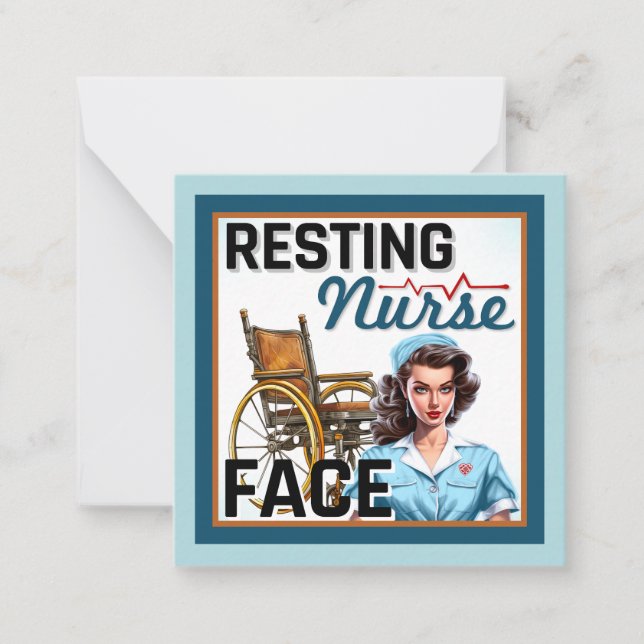 Cute Nostalgic Nurse Pinup Resting Nurse Ansikte Anteckningskort (Framsida)