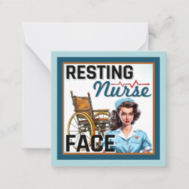 Cute Nostalgic Nurse Pinup Resting Nurse Ansikte Anteckningskort