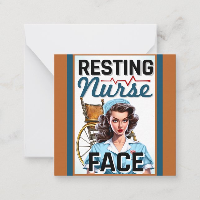 Cute Nostalgic Nurse Pinup Resting Nurse Ansikte Anteckningskort (Framsida)