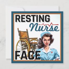 Cute Nostalgic Nurse Pinup Resting Nurse Ansikte Julkort
