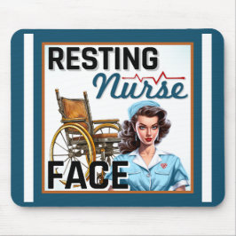 Cute Nostalgic Nurse Pinup Resting Nurse Ansikte Musmatta