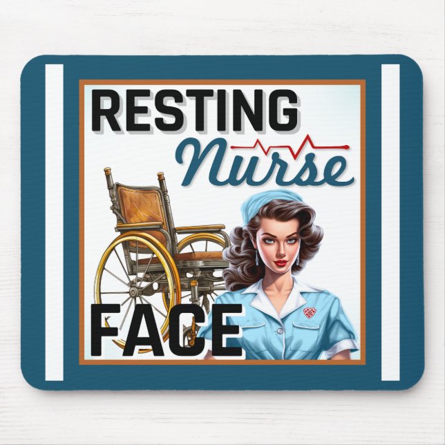 Cute Nostalgic Nurse Pinup Resting Nurse Ansikte Musmatta (Framsidan)