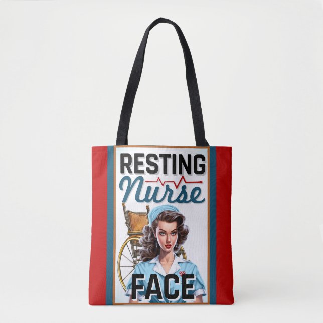 Cute Nostalgic Nurse Pinup Resting Nurse Ansikte Tygkasse (Framsida)