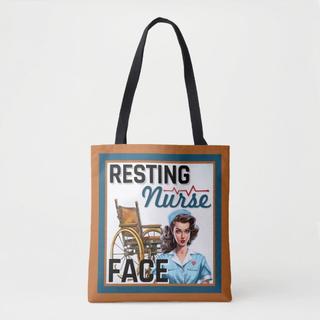 Cute Nostalgic Nurse Pinup Resting Nurse Ansikte Tygkasse (Framsida)