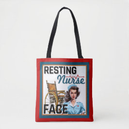 Cute Nostalgic Nurse Pinup Resting Nurse Ansikte Tygkasse