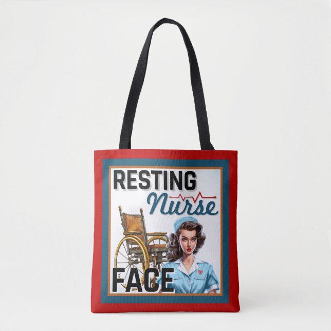 Cute Nostalgic Nurse Pinup Resting Nurse Ansikte Tygkasse (Framsida)