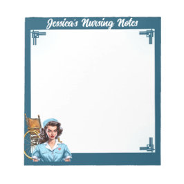 Cute Nostalgic-Pinup Nurse _ Resting Nurse Ansikte Anteckningsblock