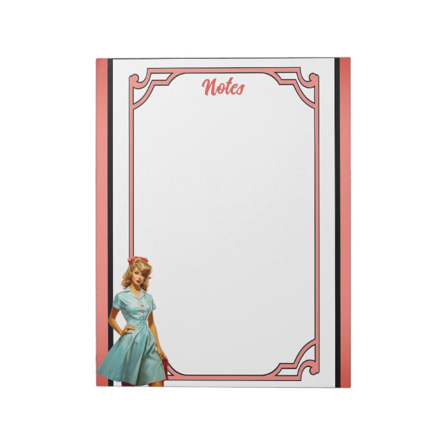 Cute Nostalgica Nurse Pinup_ Sjuksköterskor gör de Anteckningsblock (Roterad)