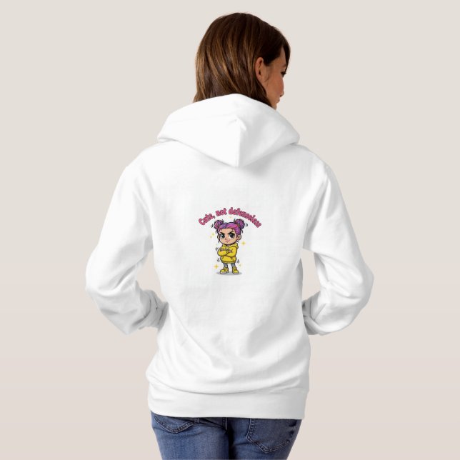 Cute, Not Defenseless Women's Hoodie T Shirt (Hel baksida)