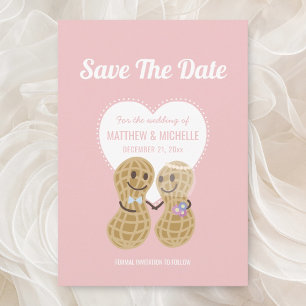Cute Nöt ungefär om varandra Rosa Whimsical Bröllo Spara Datumet