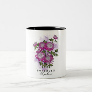 Cute November Flower Två-Tonad Mugg