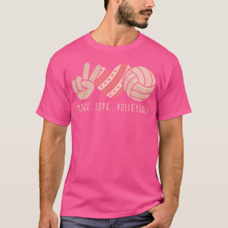 Cute ns Volley Girls Player Peace Love Volleyball T Shirt