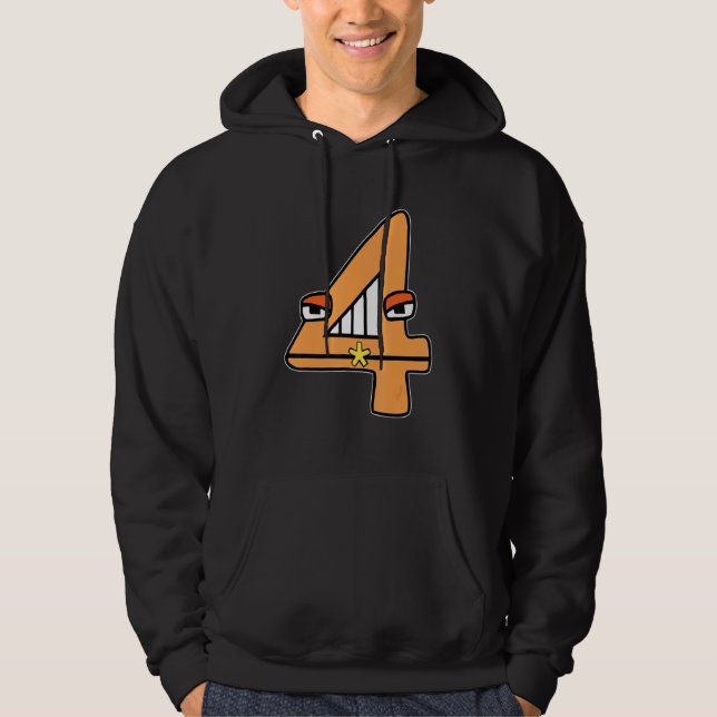 Cute Number 4 Boys Matching Evil Number Lore Hoodie (Framsida)