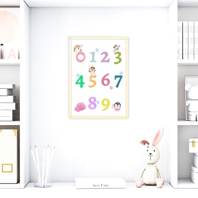 Cute Number Baby Nursery Poster | Poster utbildnin (Skapare uppladdad)
