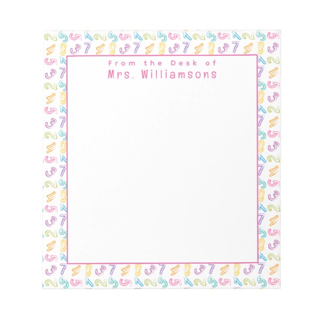 Cute Numbers Mönster - från lärarcentralen Anteckningsblock (Framsida)