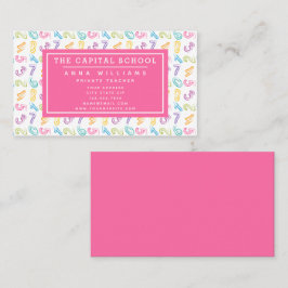 Cute Numbers Mönster - Mattelärare | Åklagare Visitkort