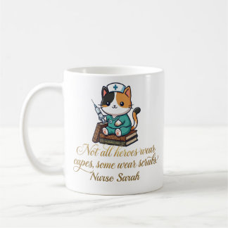 Cute Nurse Calico Cat Personalized Coffee Mug Kaffemugg