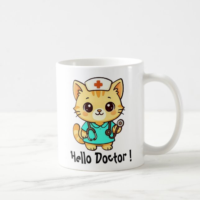Cute Nurse Cat Kaffemugg (Höger)