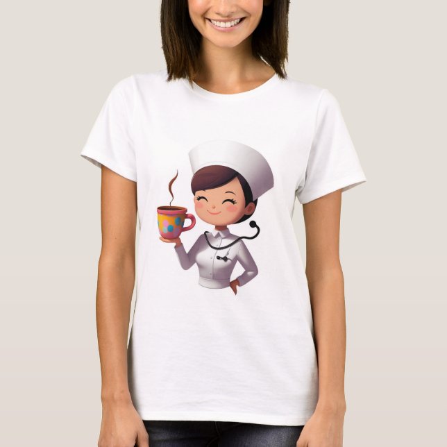 Cute Nurse Coffee Lover Tee (Framsida)