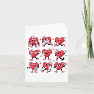 Cute Nurse Conversation Hearts Valentines day Wome Kort
