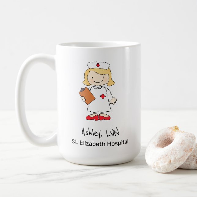 Cute Nurse Doktor Personlig Tecknad Kaffemugg (Med munk)