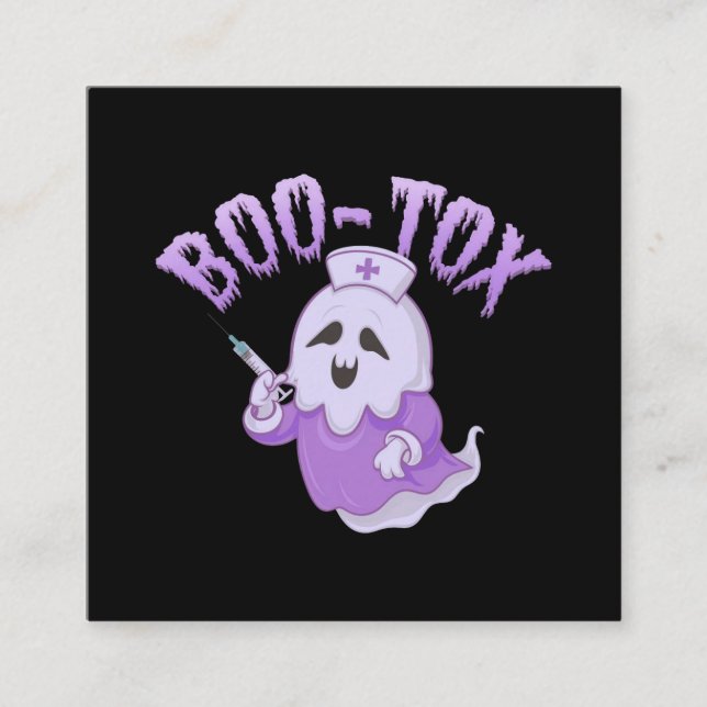 Cute Nurse Ghost med Botox- injektion Fyrkantigt Visitkort (Framsida)