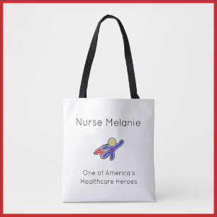 Cute Nurse Healthcare Hero Tote Bag Tygkasse