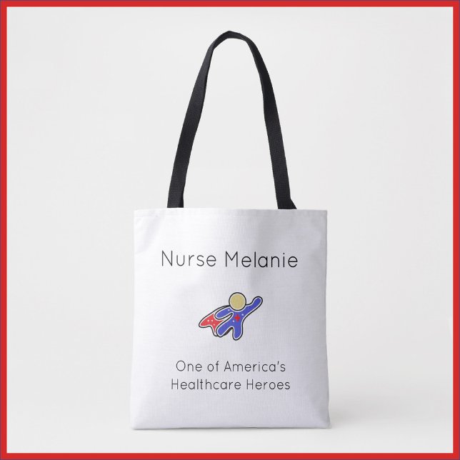 Cute Nurse Healthcare Hero Tote Bag Tygkasse (Skapare uppladdad)