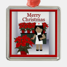 Cute Nurse jul Premium Ornament 1