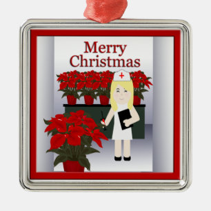 Cute Nurse jul Premium Ornament 4