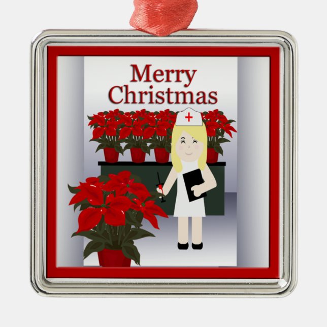 Cute Nurse jul Premium Ornament 4 (Framsidan)