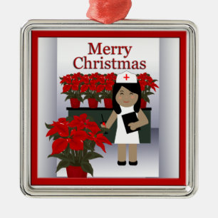Cute Nurse jul Premium Ornamet 1 Julgransprydnad Metall