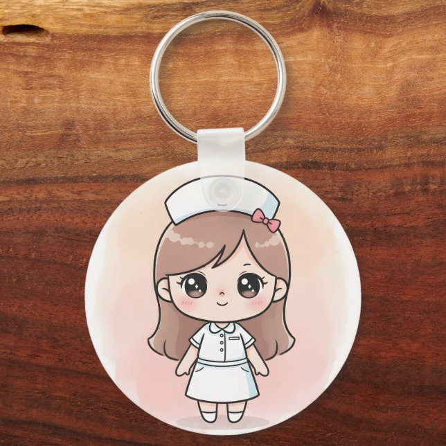 Cute Nurse Keychain Nyckelring (Framsida)